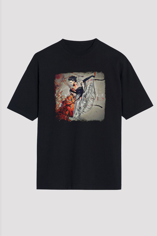 Evanescence Baskılı Unisex Siyah Oversize Tişört