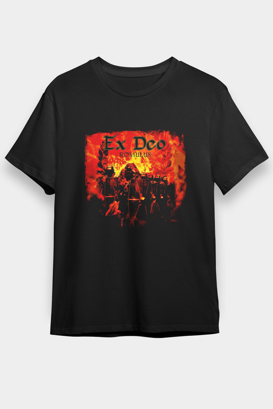 Ex Deo Baskılı Unisex Siyah Tişört