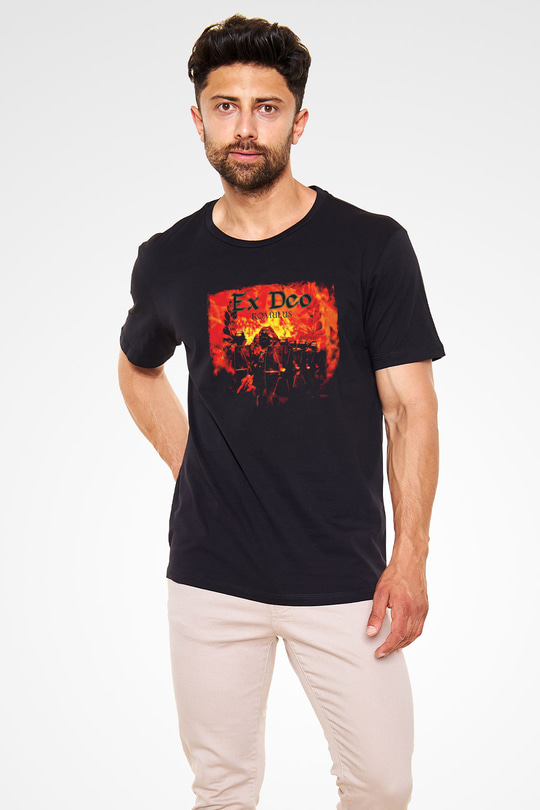 Ex Deo Baskılı Unisex Siyah Tişört