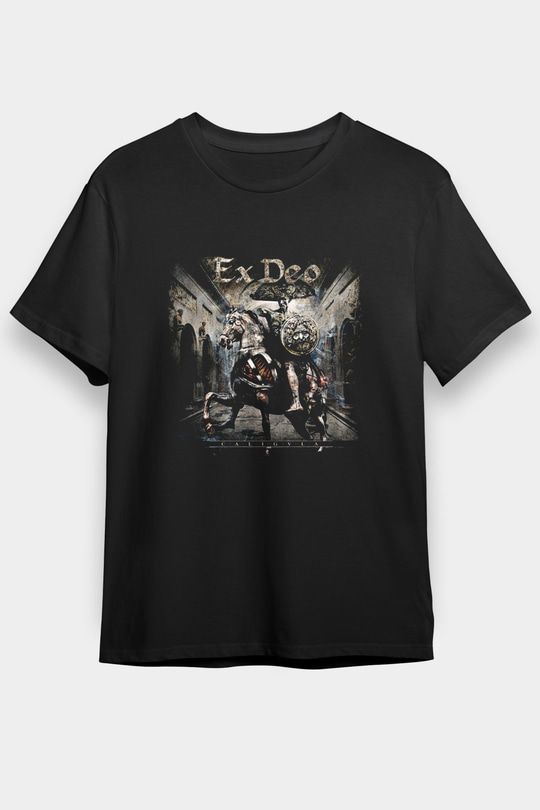 Ex Deo Baskılı Unisex Siyah Tişört