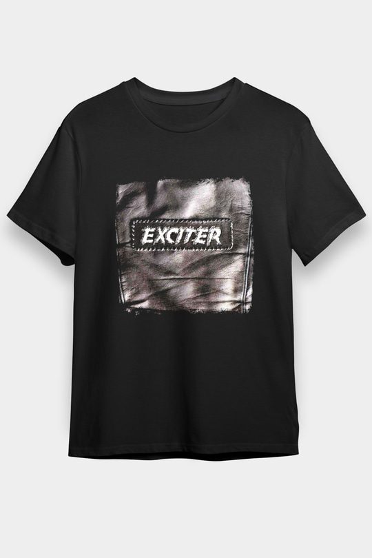Exciter Baskılı Unisex Siyah Tişört