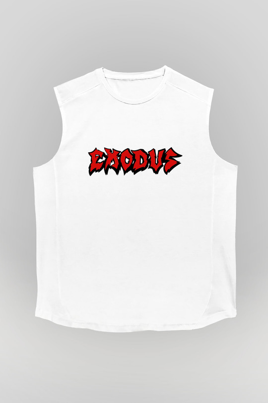 Exodus Beyaz Unisex Kolsuz Tişört