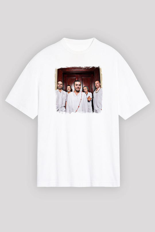 Faith No More Baskılı Unisex Beyaz Oversize Tişört