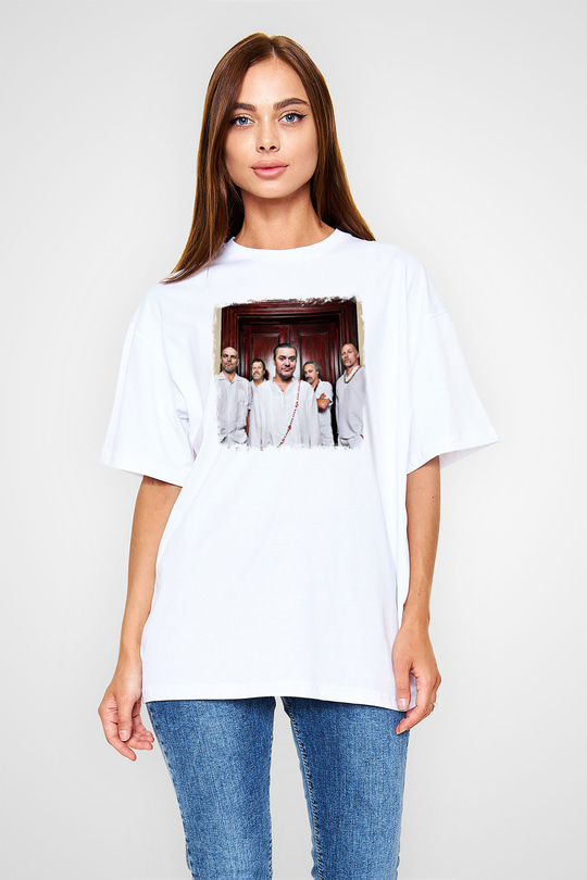 Faith No More Baskılı Unisex Beyaz Oversize Tişört