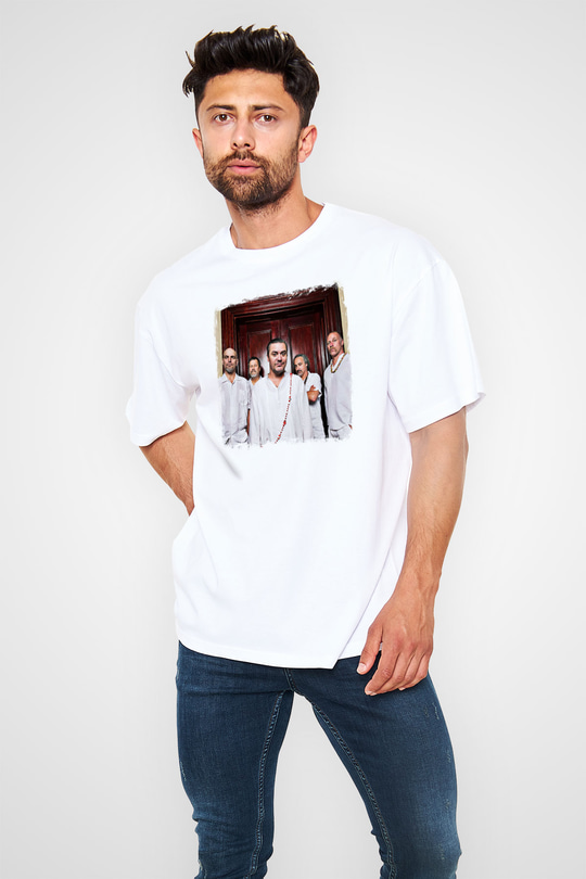 Faith No More Baskılı Unisex Beyaz Oversize Tişört