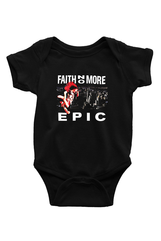 Faith No More Baskılı Unisex Siyah Bebek Body - Zıbın