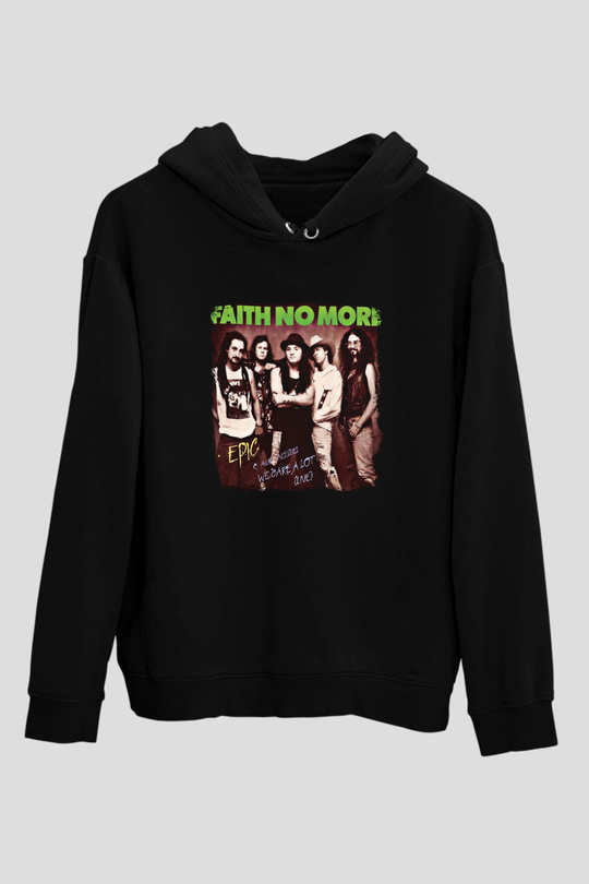 Faith No More Baskılı Unisex Siyah Hoodie