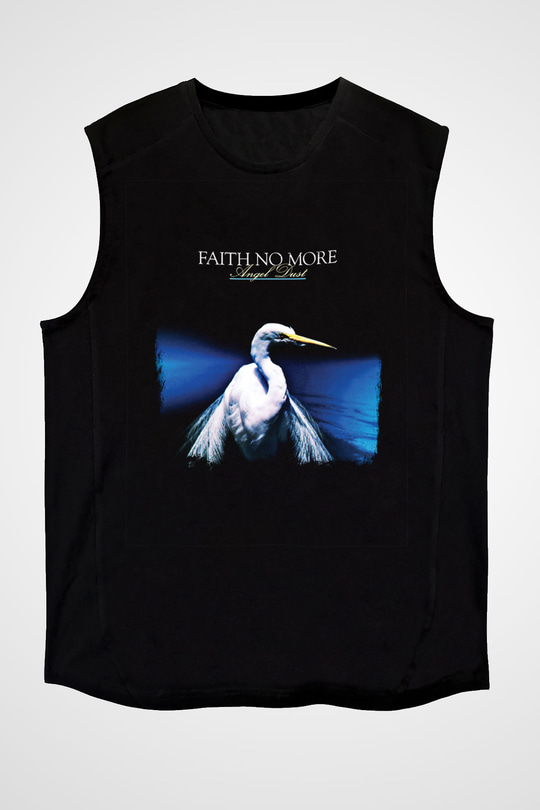 Faith No More Baskılı Unisex Siyah Kolsuz Tişört
