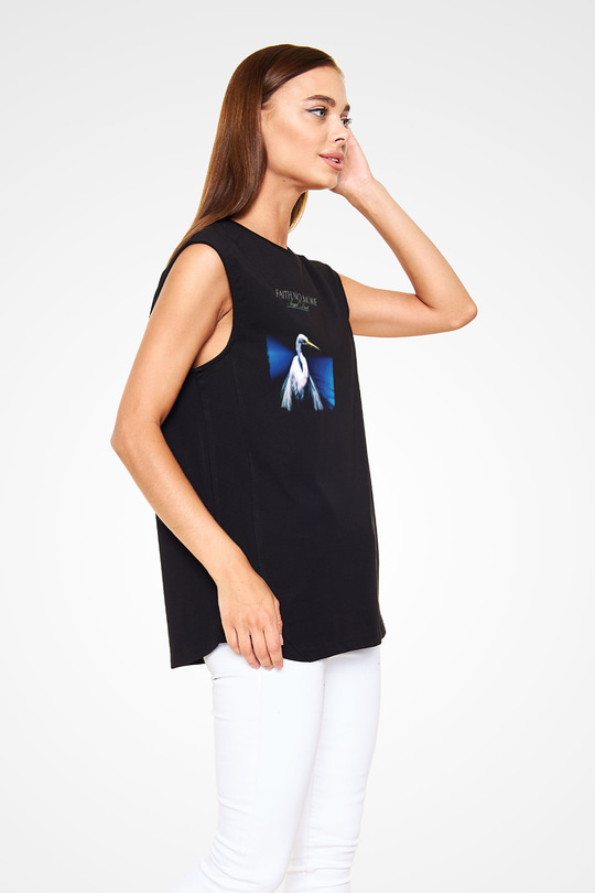 Faith No More Baskılı Unisex Siyah Kolsuz Tişört