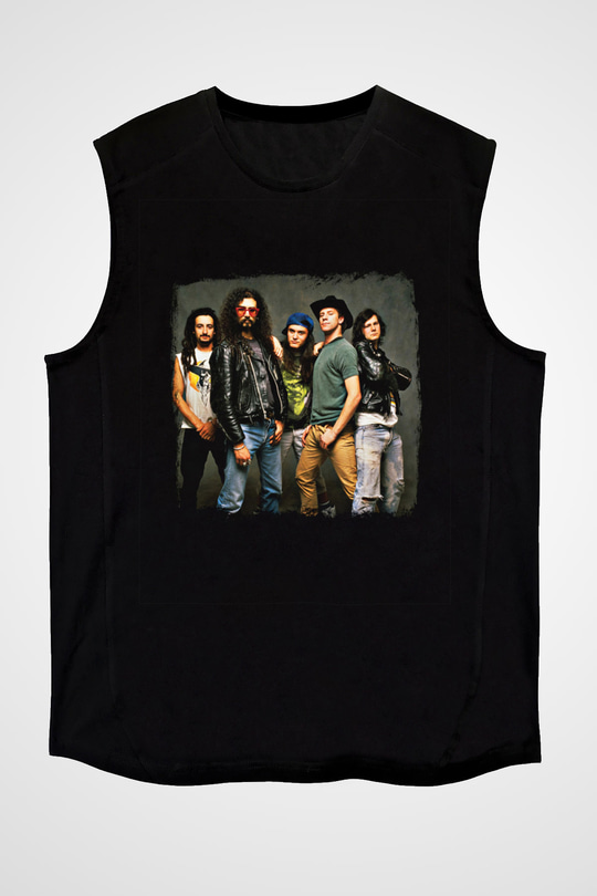 Faith No More Baskılı Unisex Siyah Kolsuz Tişört