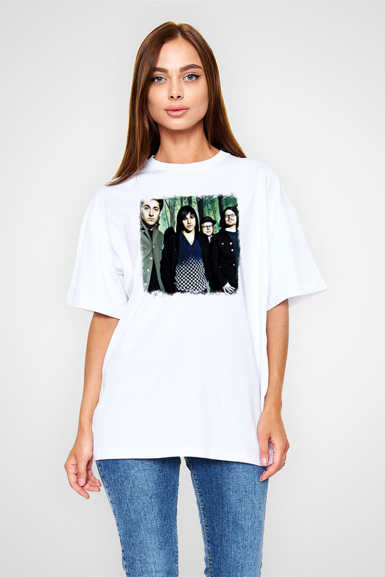 Fall Out Boy Baskılı Unisex Beyaz Oversize Tişört