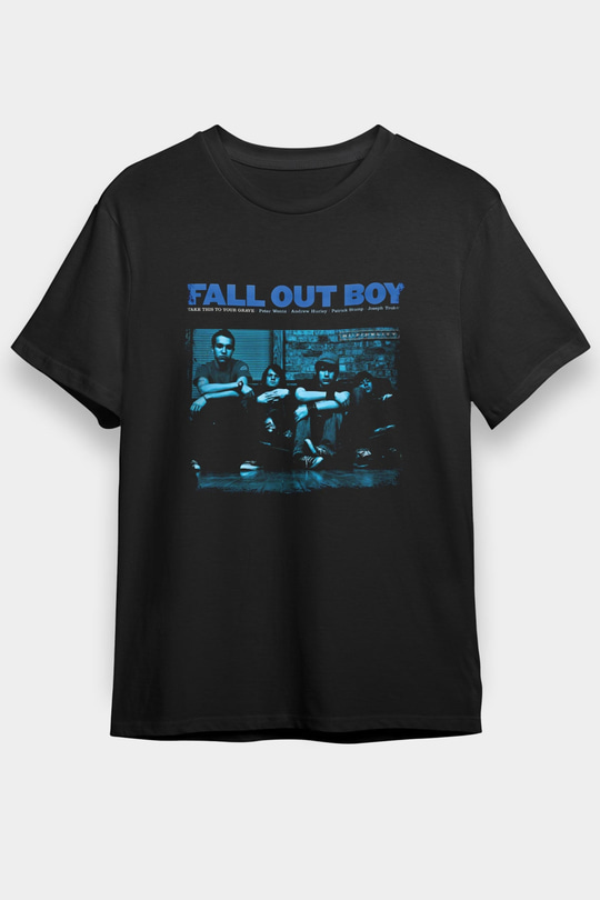 Fall Out Boy Baskılı Unisex Siyah Tişört
