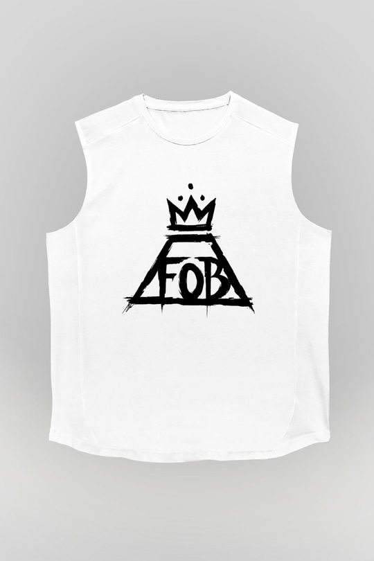 Fall Out Boy Beyaz Unisex Kolsuz Tişört