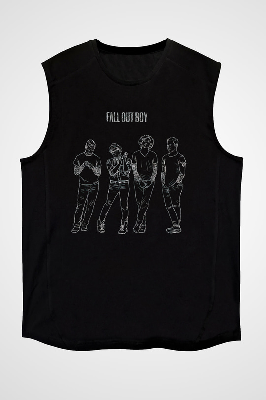 Fall Out Boy Siyah Unisex Kolsuz Tişört
