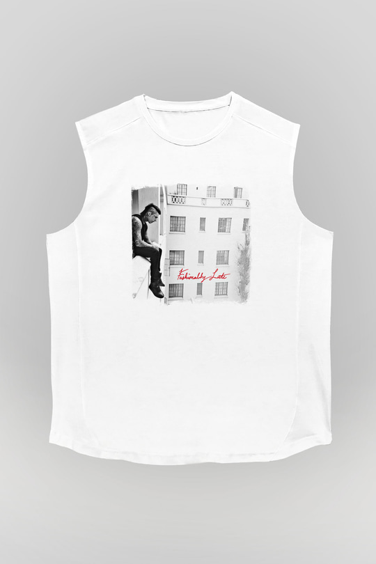Falling In Reverse Baskılı Unisex Beyaz Kolsuz Tişört