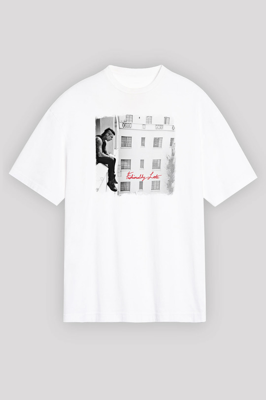Falling In Reverse Baskılı Unisex Beyaz Oversize Tişört
