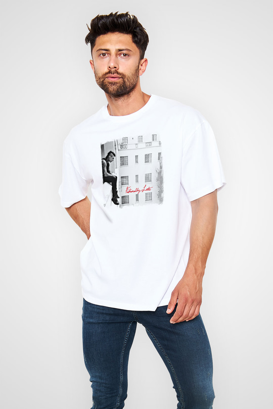 Falling In Reverse Baskılı Unisex Beyaz Oversize Tişört