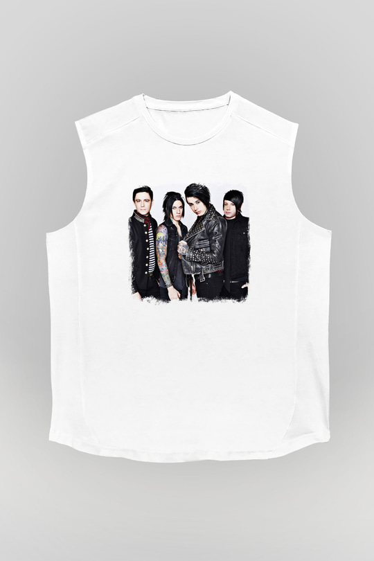 Falling In Reverse Baskılı Unisex Beyaz Kolsuz Tişört