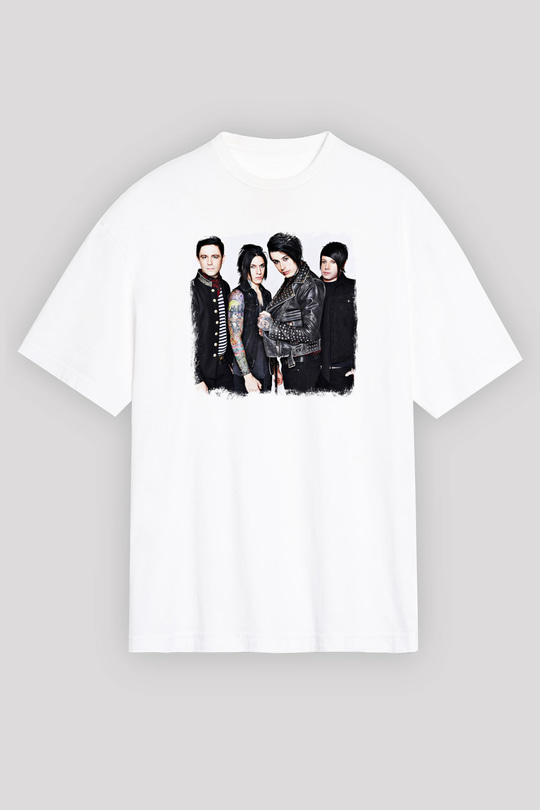 Falling In Reverse Baskılı Unisex Beyaz Oversize Tişört