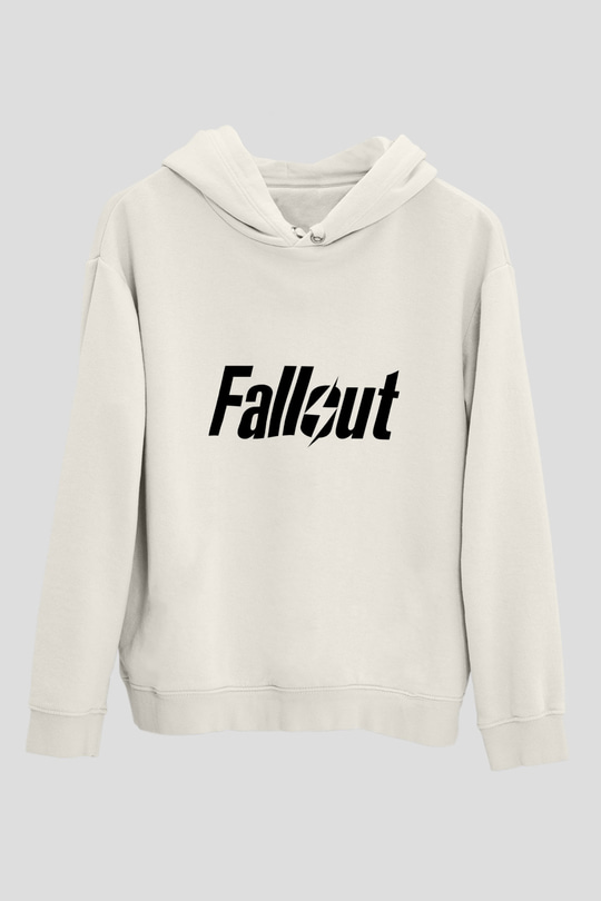 Fallout Beyaz Unisex Kapşonlu Sweatshirt
