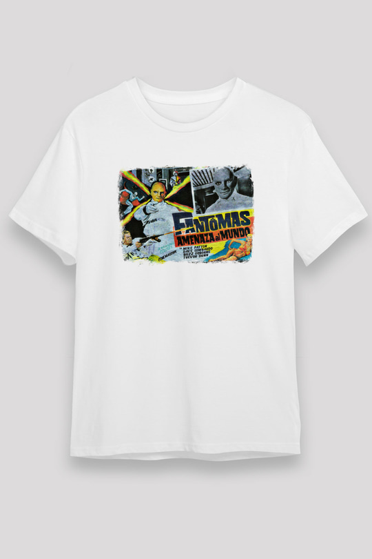 Fantomas Baskılı Unisex Beyaz Tişört
