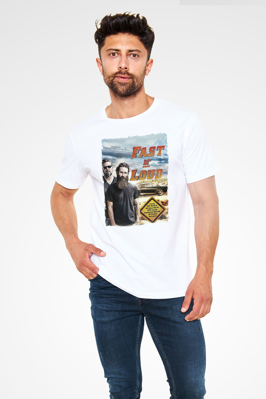 Fast N Loud Beyaz Unisex Tişört T-Shirt