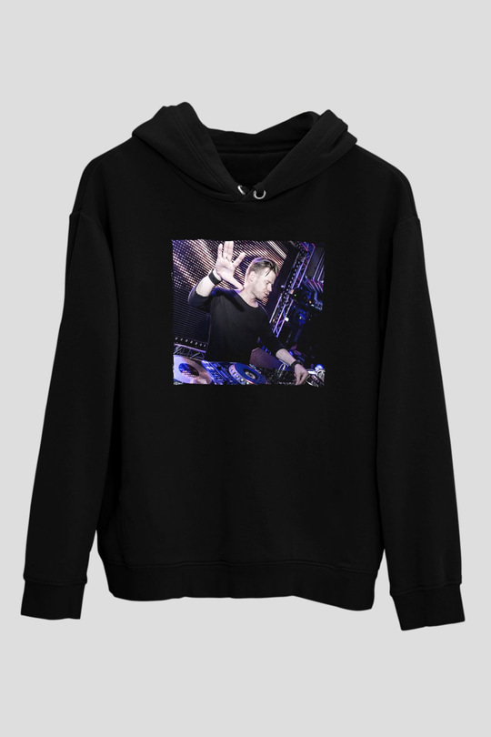 Ferry Corsten Siyah Unisex Kapüşonlu Sweatshirt