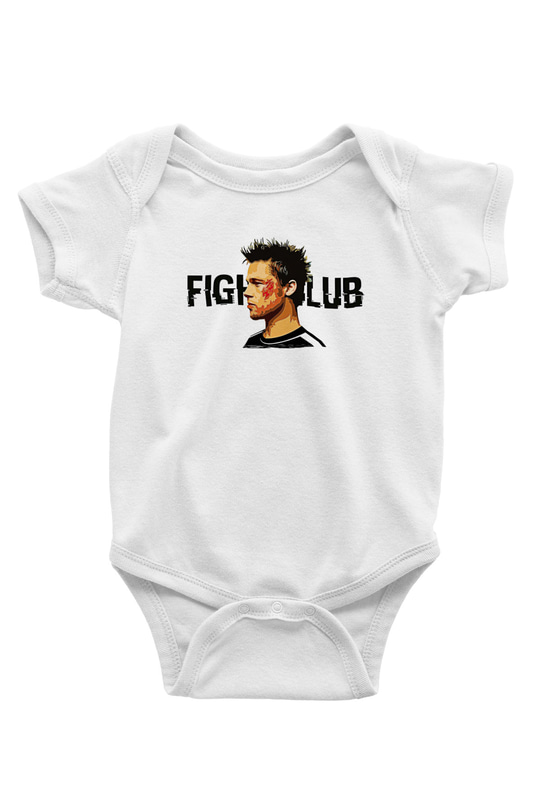 Fight Club (Tyler Durden) Baskılı Beyaz Unisex Bebek Body - Zıbın
