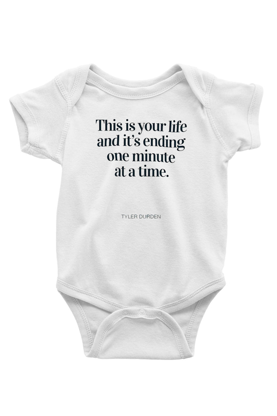 Fight Club (Tyler Durden) Baskılı Beyaz Unisex Bebek Body - Zıbın