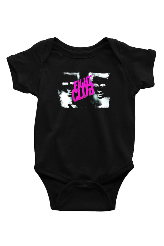 Fight Club (Tyler Durden) Baskılı Unisex Siyah Bebek Body - Zıbın