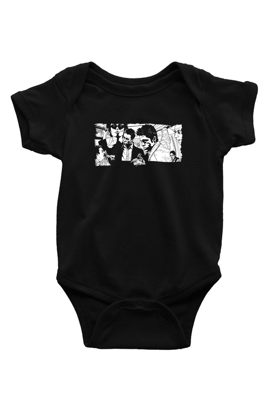Fight Club (Tyler Durden) Baskılı Unisex Siyah Bebek Body - Zıbın