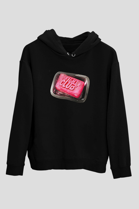 Fight Club (Tyler Durden) Baskılı Unisex Siyah Hoodie
