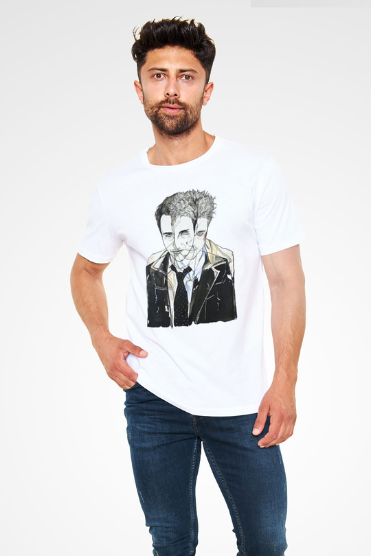 Fight Club (Tyler Durden) Unisex Baskılı Beyaz Tişört - Tshirt