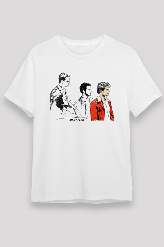Fight Club (Tyler Durden) Unisex Baskılı Beyaz Tişört - Tshirt