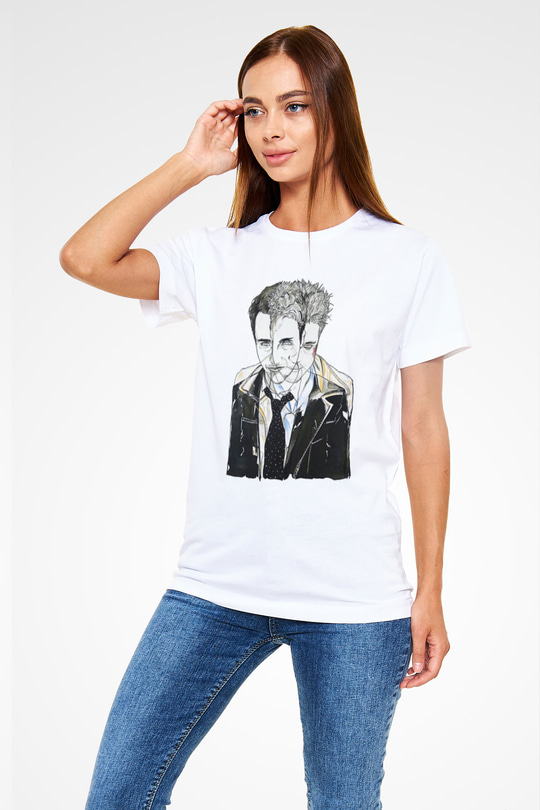 Fight Club (Tyler Durden) Unisex Baskılı Beyaz Tişört - Tshirt