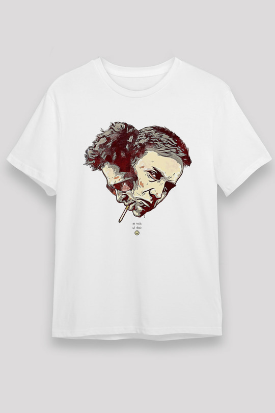 Fight Club (Tyler Durden) Unisex Baskılı Beyaz Tişört - Tshirt
