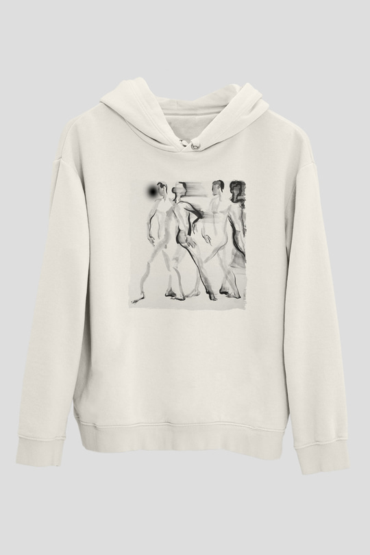 Figür Beyaz Unisex Hoodie