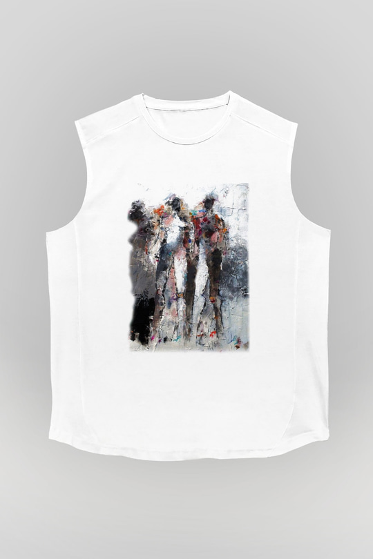 Figür Beyaz Unisex Kolsuz Tişört
