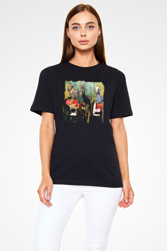 Figür Siyah Unisex Tişört T-Shirt - TişörtFabrikası