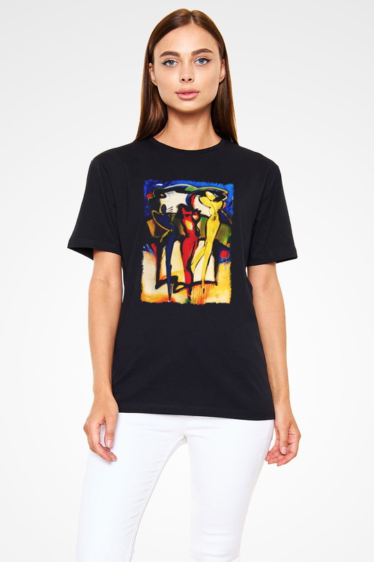 Figür Siyah Unisex Tişört T-Shirt - TişörtFabrikası