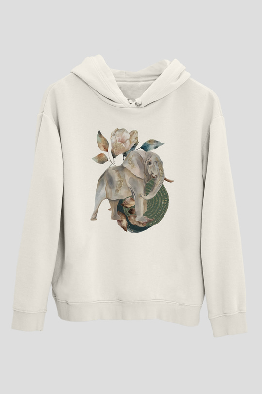 Fil Beyaz Unisex Hoodie