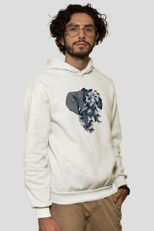 Fil Beyaz Unisex Hoodie