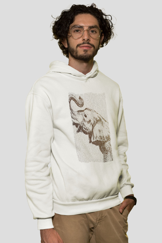 Fil Beyaz Unisex Hoodie