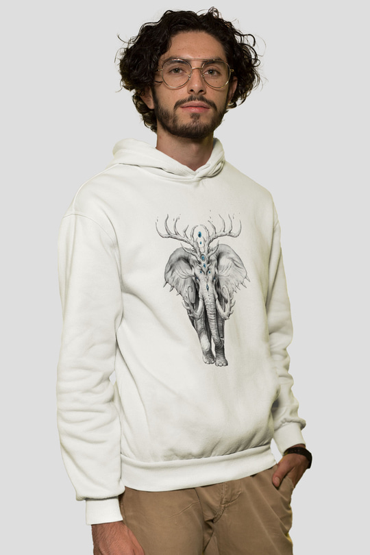 Fil Beyaz Unisex Hoodie
