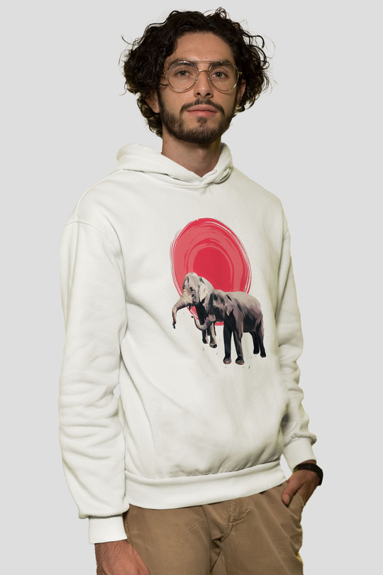Fil Beyaz Unisex Hoodie