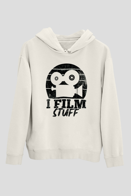 Film yönetmeni Beyaz Unisex Kapüşonlu Sweatshirt