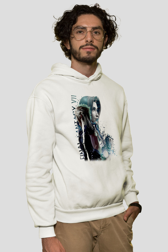 Final Fantasy Beyaz Unisex Hoodie