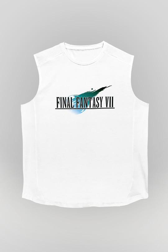 Final Fantasy Beyaz Unisex Kolsuz Tişört