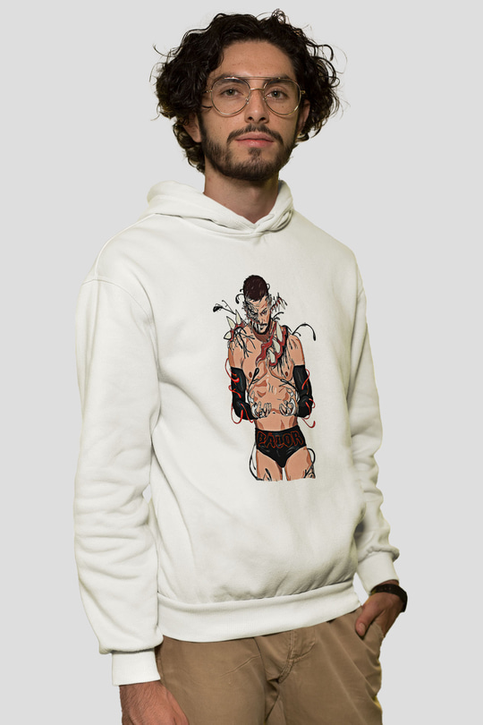 Finn Balor Baskılı Beyaz Unisex Hoodie