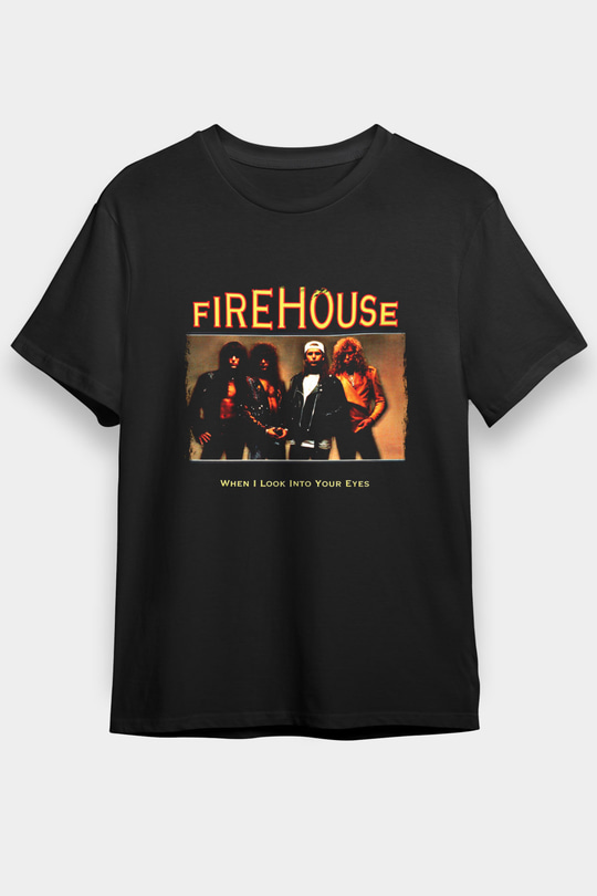 FireHouse Baskılı Unisex Siyah Tişört